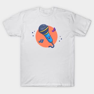 Microphone With Music Notes T-Shirt